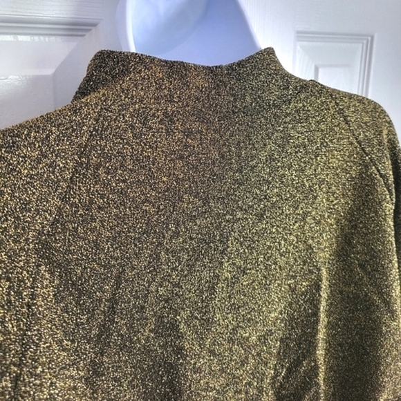 Fashion Nova gold long puff sleeves‎ glittery crop top women's large - Picture 6 of 16